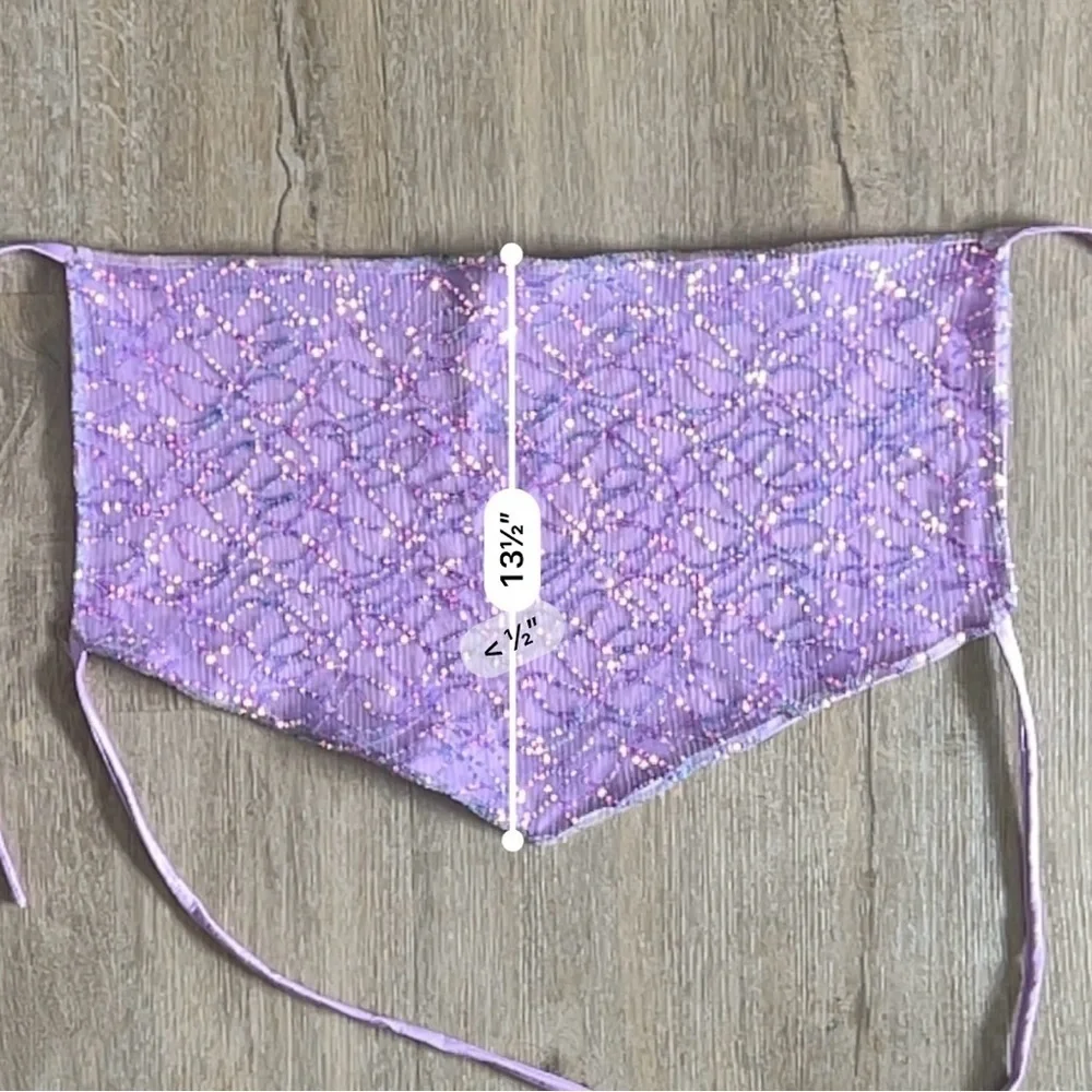 Handmade Y2K Blingy Bratz Doll Embellished Cowl Neck Bandana Backless Top - Sz S - Picture 7 of 8